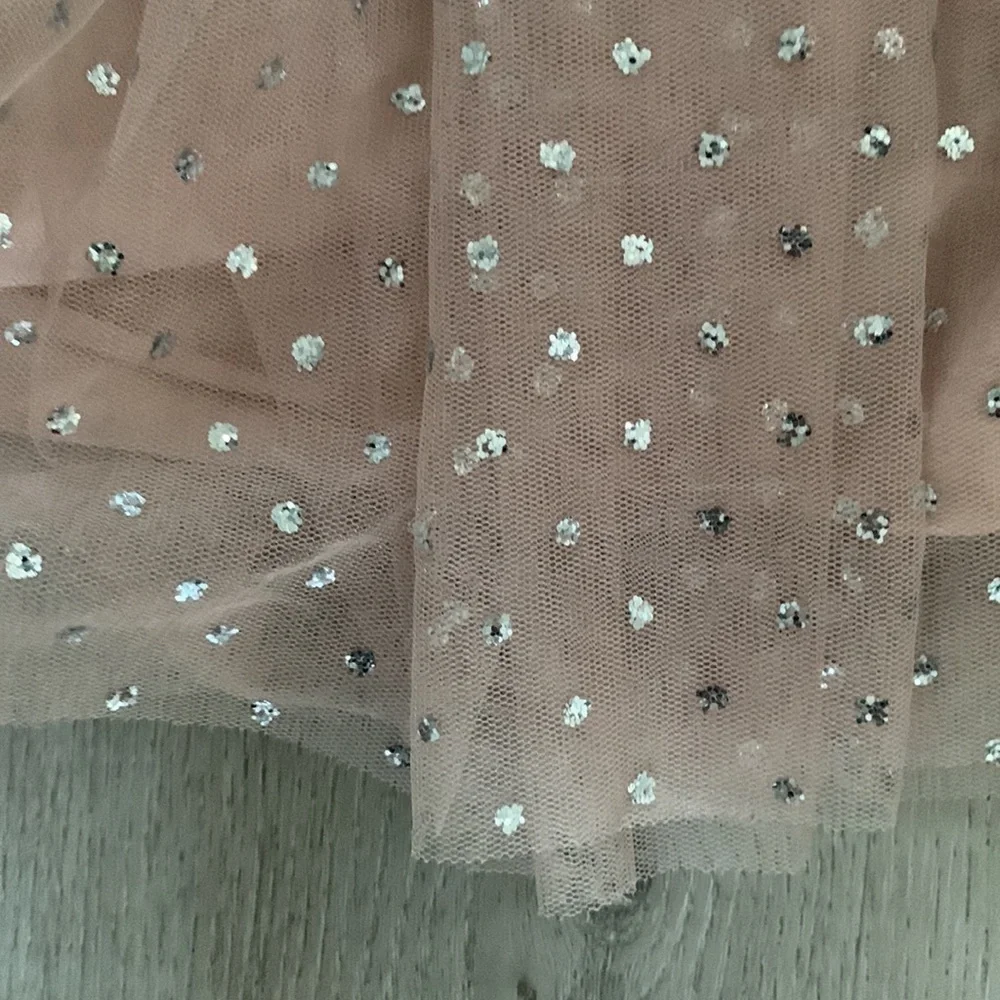 Zara Tulle Polka Dot glitter sparkly Skirt holidays Christmas size 13/14 pink‎